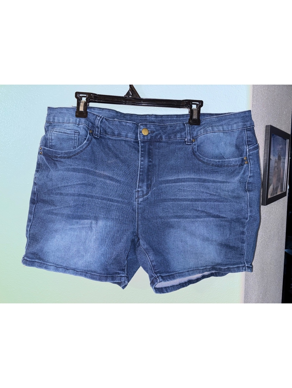 Soho Girls Denim Shorts Womens Plus Size 20 Medium Wash Stretch Pockets